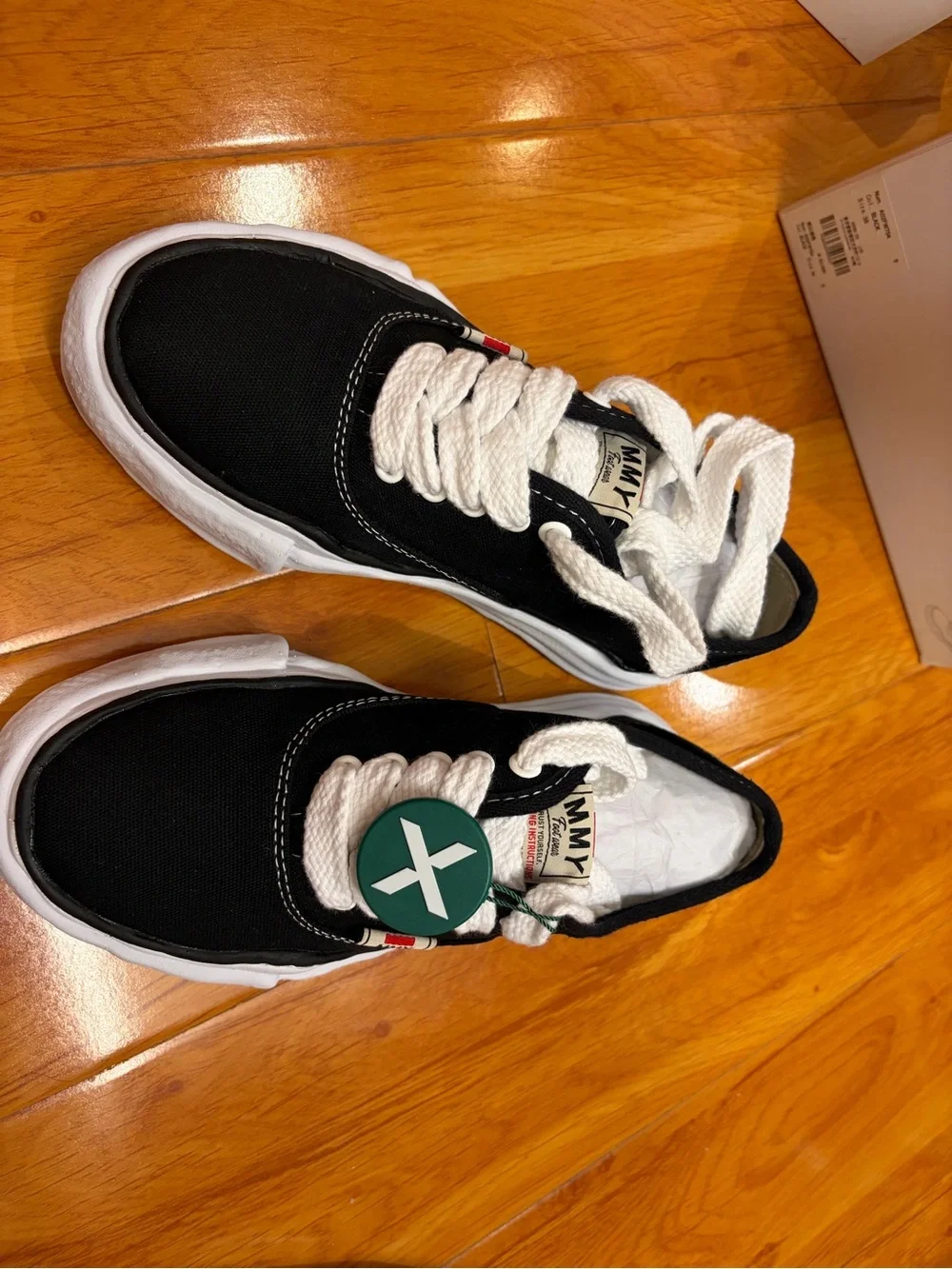 Miharayasuhiro Black and White Low-Top Sneakers